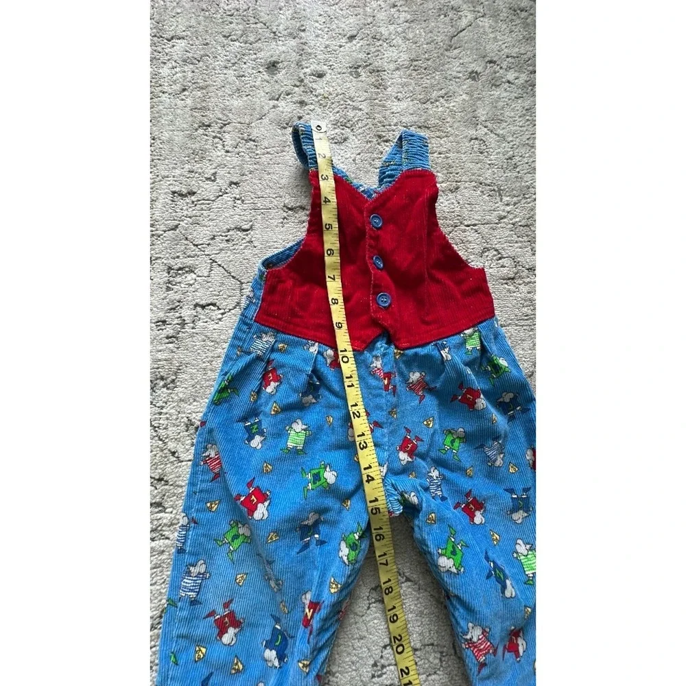 vintage Oshkosh corduroy‎ mice vest overalls STS ~15